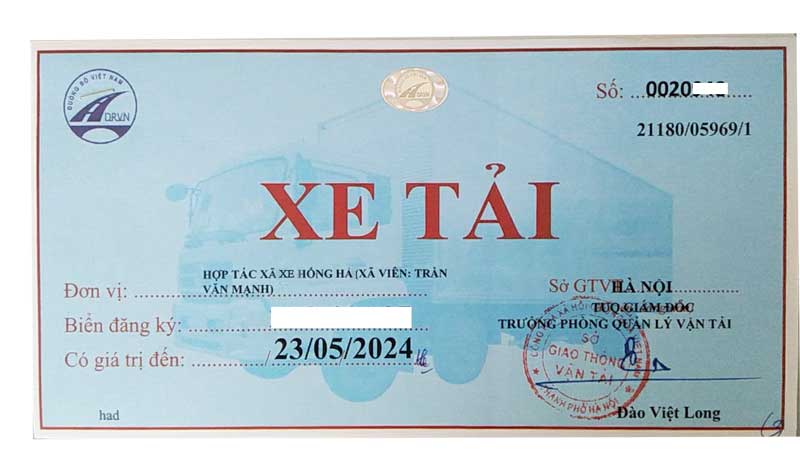 Dịch vụ Làm phù hiệu xe tải - xe hồng hà