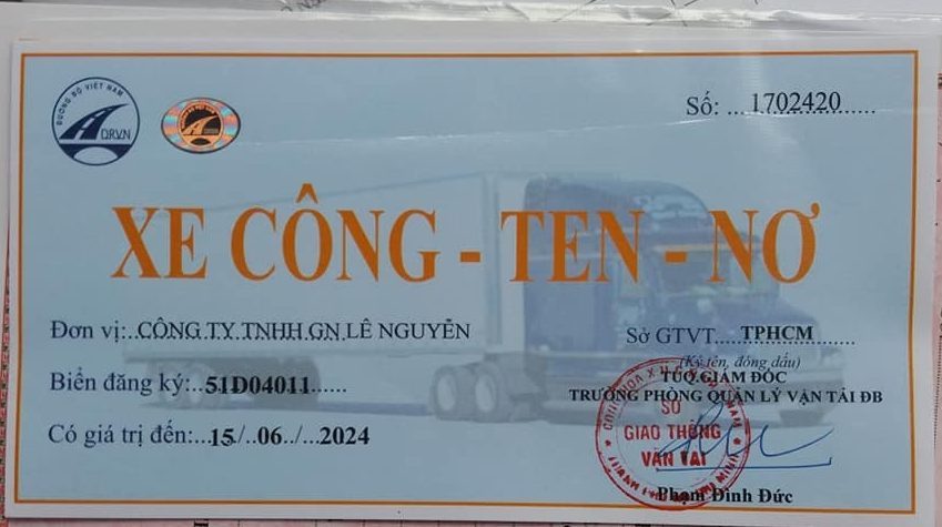 Dịch vụ làm phù hiệu xe container tại Hà Nội
