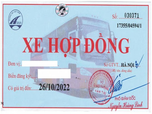 Dịch vụ làm phù hiệu xe hợp đồng tại Hà Nội