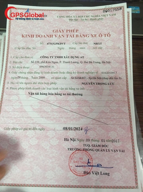 Làm giấy phép kinh doanh vận tải tại Sơn La chuyên nghiệp cao tại GPSGLOBAL